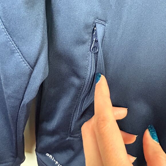 NWT Nike Dri-Fit Navy Blue Zip Up Jacket Lightwght Athletic Performance Womens L - Picture 5 of 16
